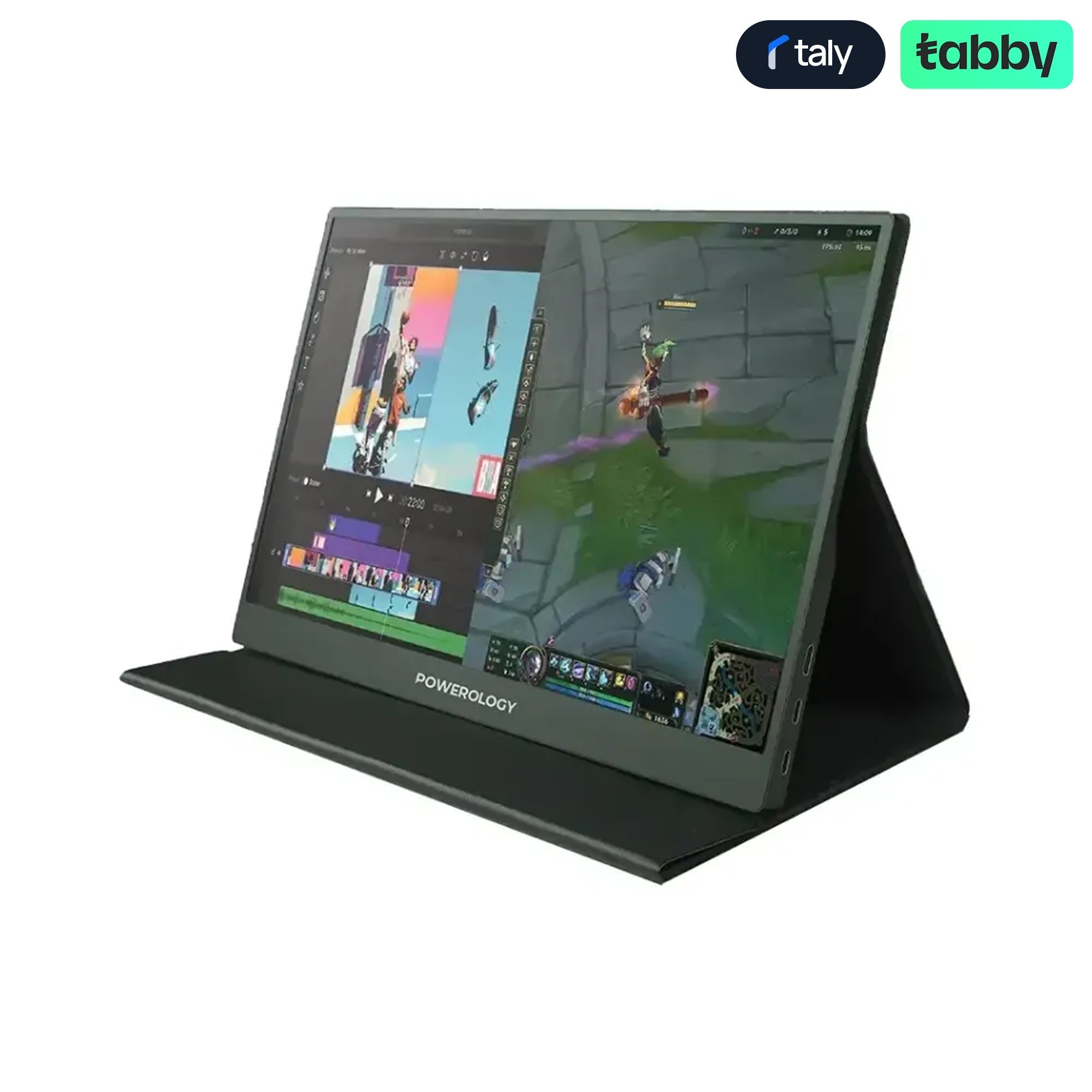 Powerology 15.6" Ultra-Slim Portable Monitor Full HD IPS 144Hz USB-C HDMI | IT Care Kuwait