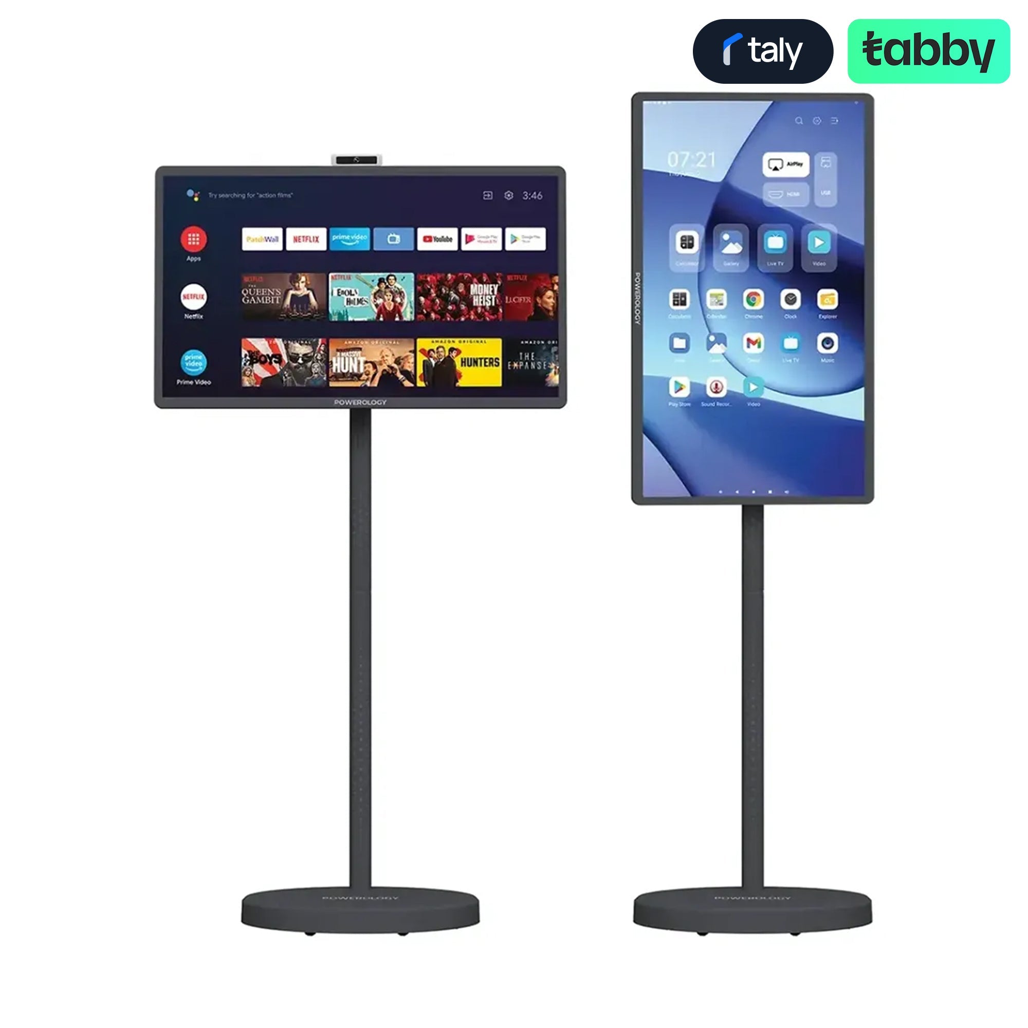 Powerology Banf 32" Portable Smart Monitor FHD Touch 38400mAh Android | IT Care Kuwait