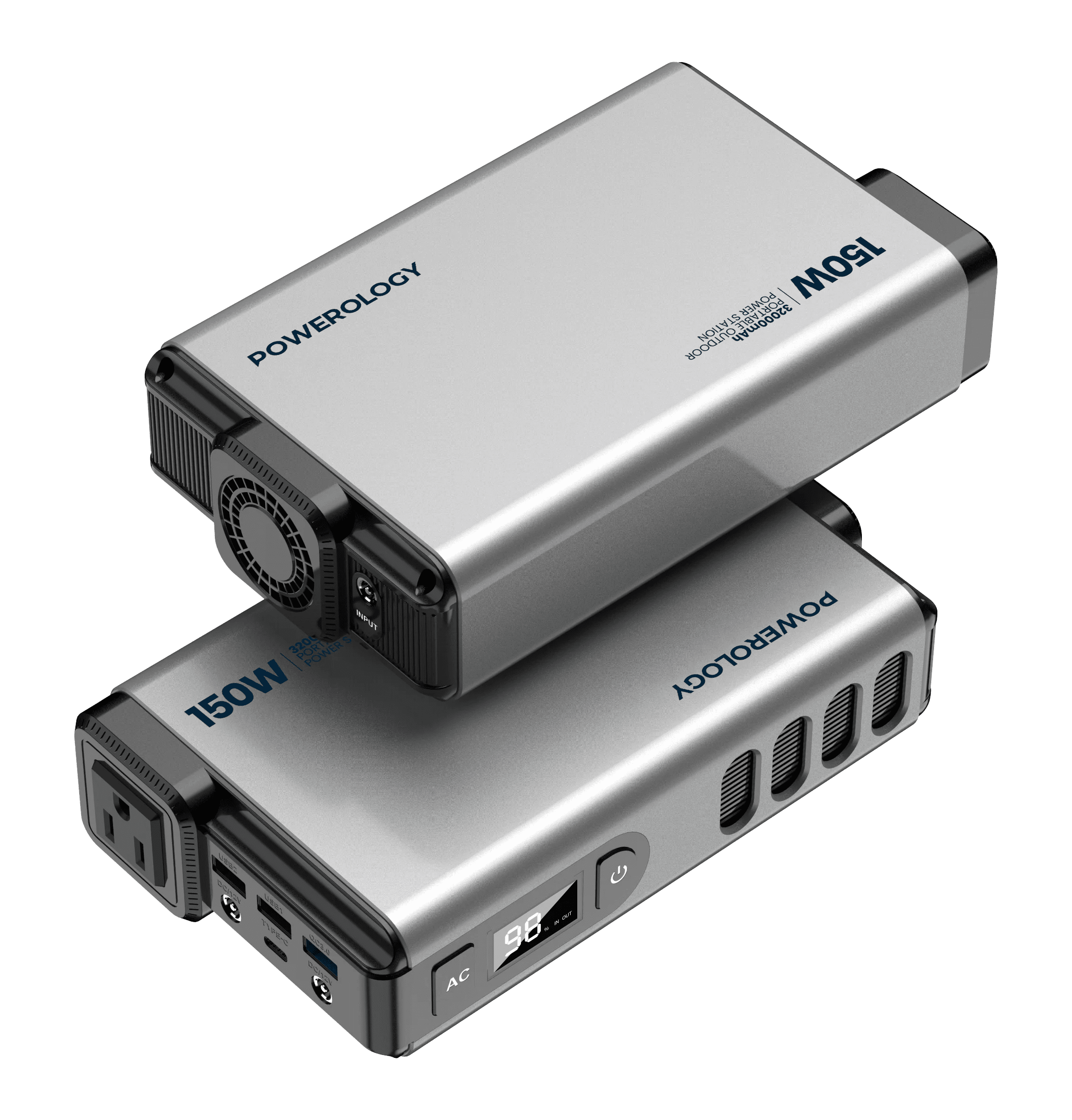 Powerology Mini Power Station With AC - USB / Type - C / DC Input / Output - GrayIT CarePower Station
