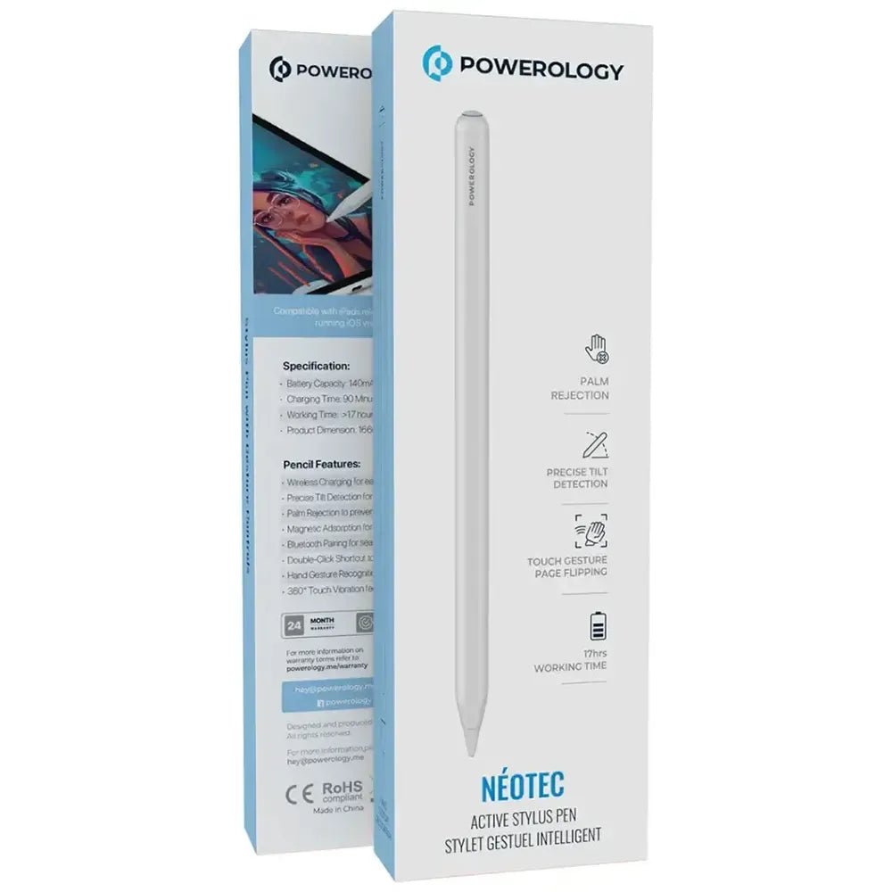 Powerology Neotec Active Stylus Pen Smart Gesture White | IT Care Kuwait