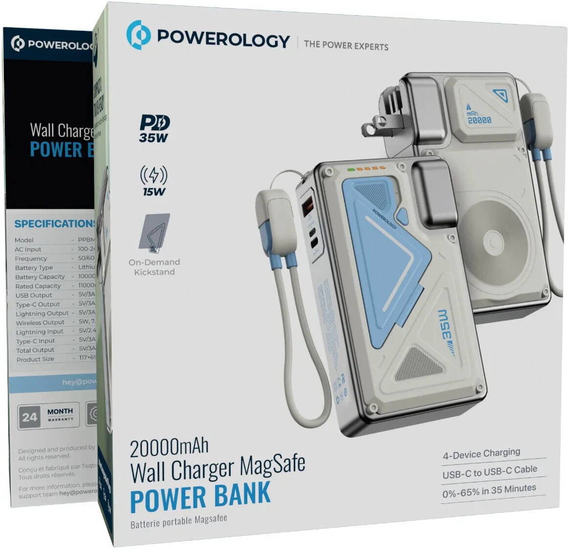 Powerology Powerbank Wall Charger MagSafe 20000mAhIT CarePower Banks
