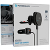 Powerology Nexar Smart Car Charger with Wireless CarPlay and 15W Wireless Charging - Black