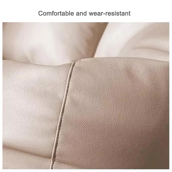 Premium Quality Faux Leather Bean Bag with Side Pocket - Biege / Free Beans Included / Free Footrest and PillowIT CareBean Bag