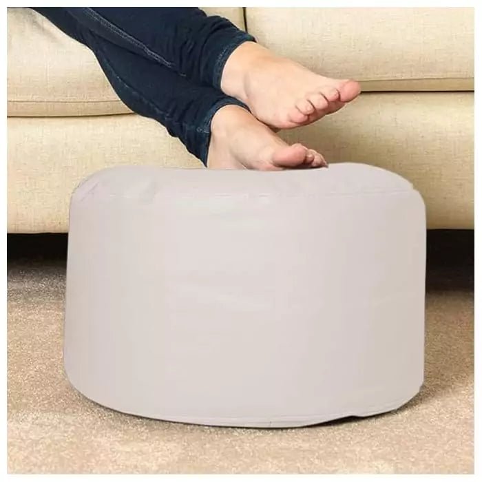 Premium Quality Faux Leather Bean Bag with Side Pocket - Biege / Free Beans Included / Free Footrest and PillowIT CareBean Bag