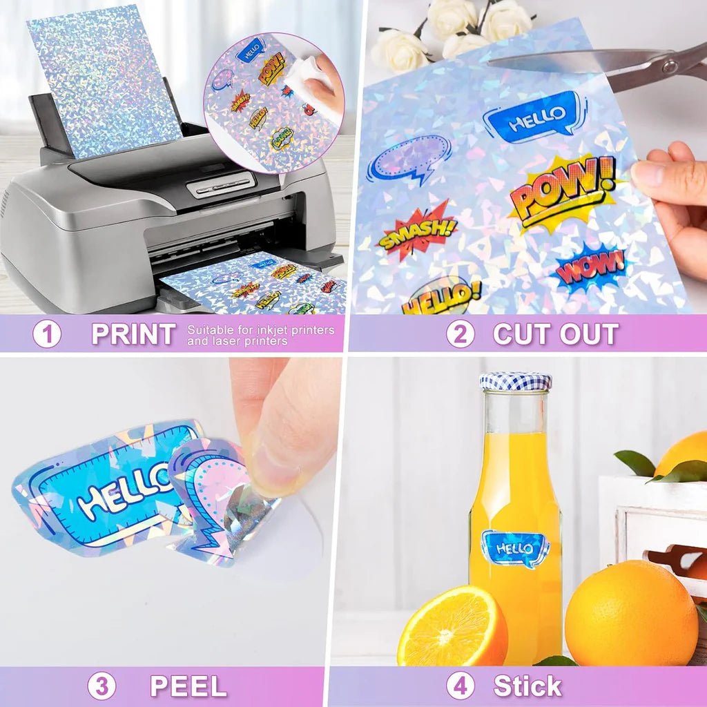Print Care Holographic PET Vinyl Sticker Paper – Starry Sky/ A4/ 20 SheetsIT CareA4 PET Vinyl Sticker Paper
