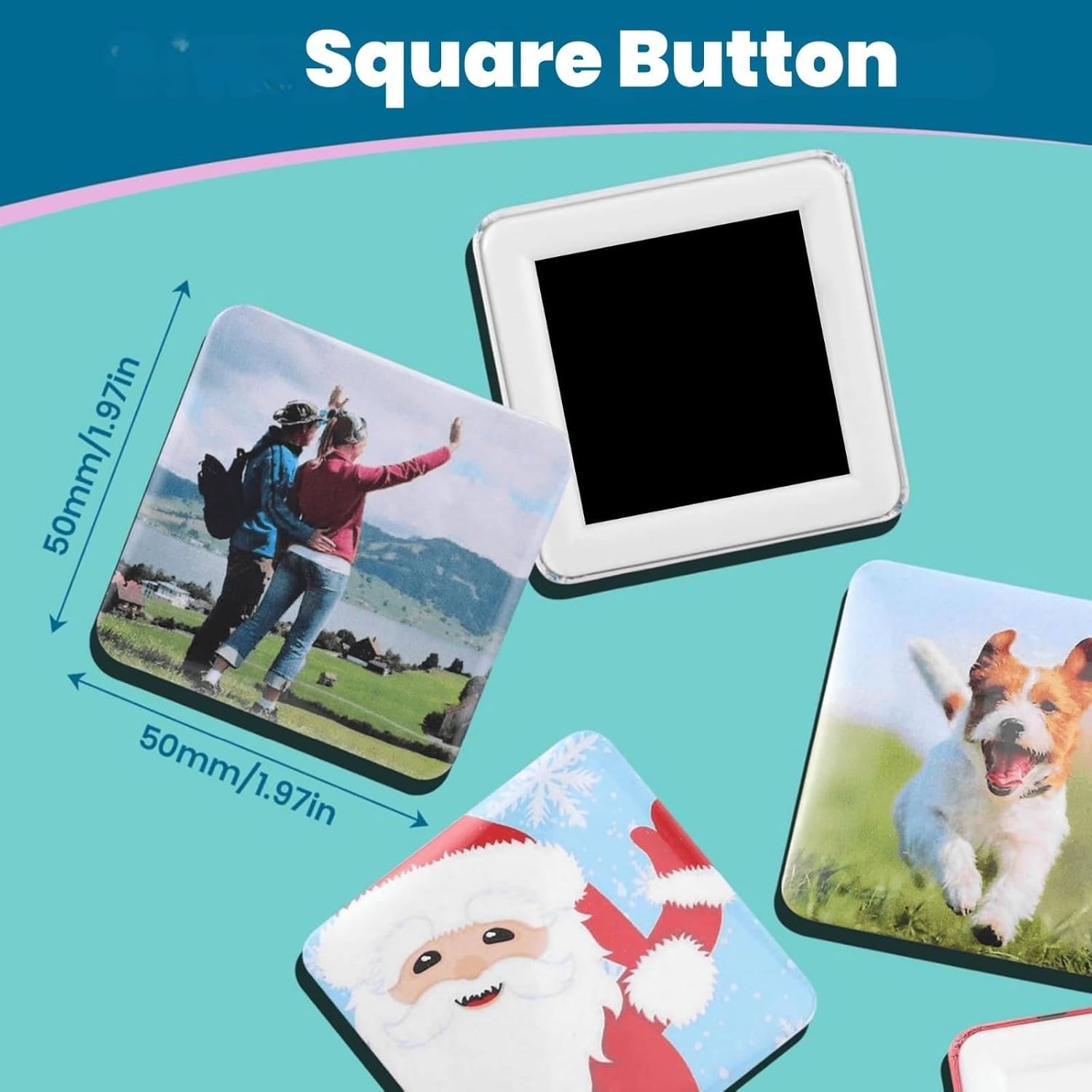 Print Care Square Magnet Button Maker Kit 50×50mm – DIY Fridge Magnet Machine with 100pcs Complete SetIT CareBadge Machine