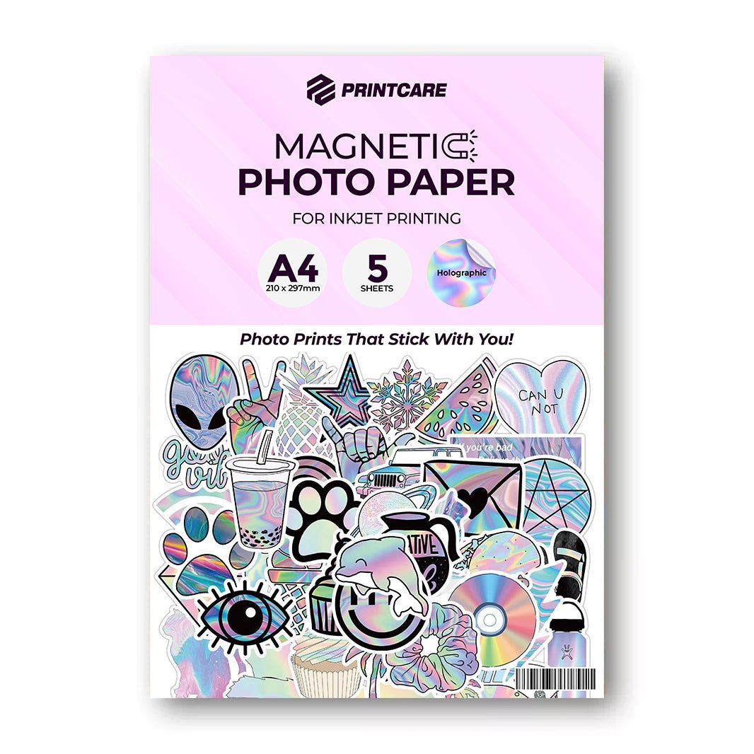 Printcare A4 Holographic Magnetic Photo Paper for Inkjet Printing – 5 SheetsIT CareA4 Magnetic Sticker Sheets