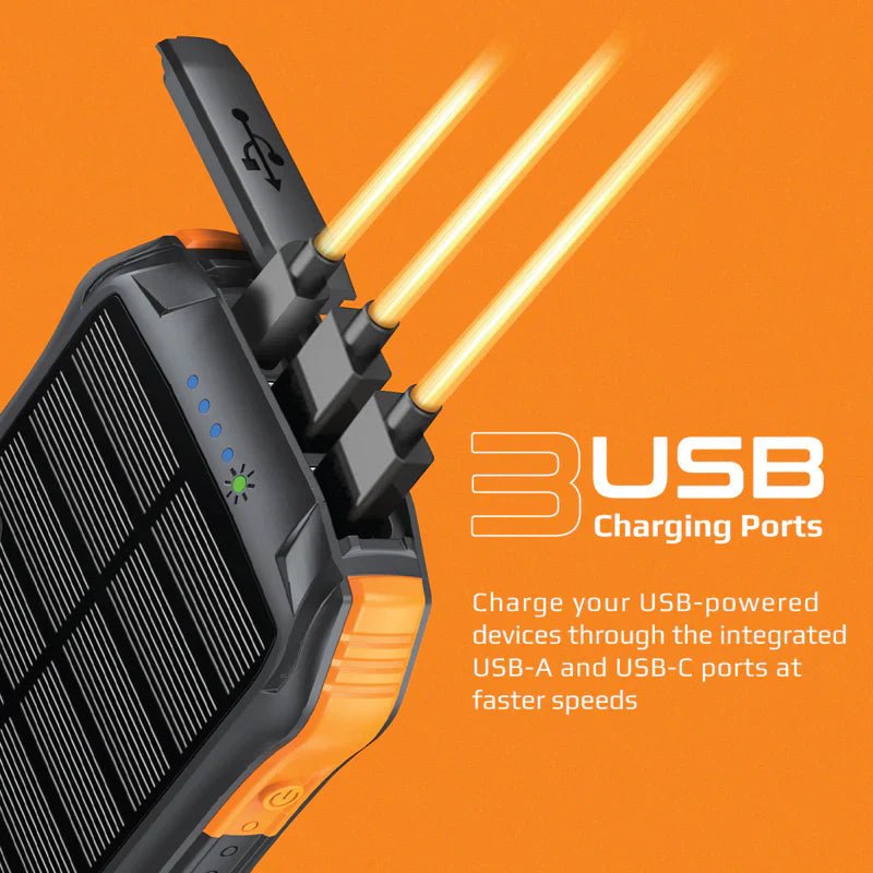 PROMATE SolarTank-10PDQi Rugged Solar Power Bank 10000mAh USB-A USB-C | IT Care Kuwait