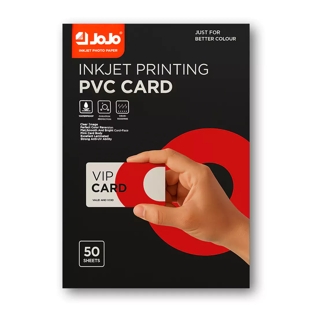 JoJo Printable PVC Cards - 50 Sheets / Waterproof Inkjet Printing / JT-3004