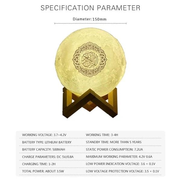 Quran Moon Lamp Speaker – Wireless Quran Recitation & Learning DeviceIT CareSpeaker