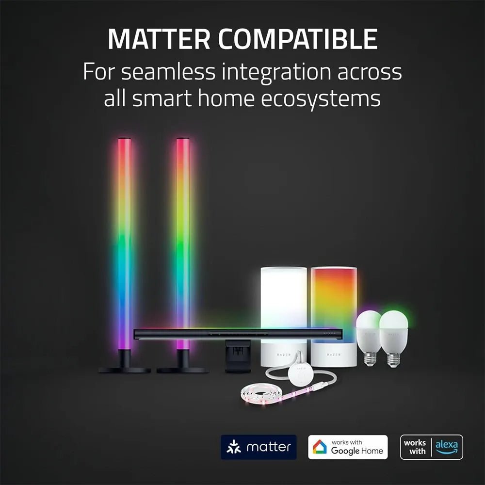 Razer Aether Standing Light Bars – Dual - Sided Chroma RGB Smart Lighting for Gaming SetupIT CareGaming Lights