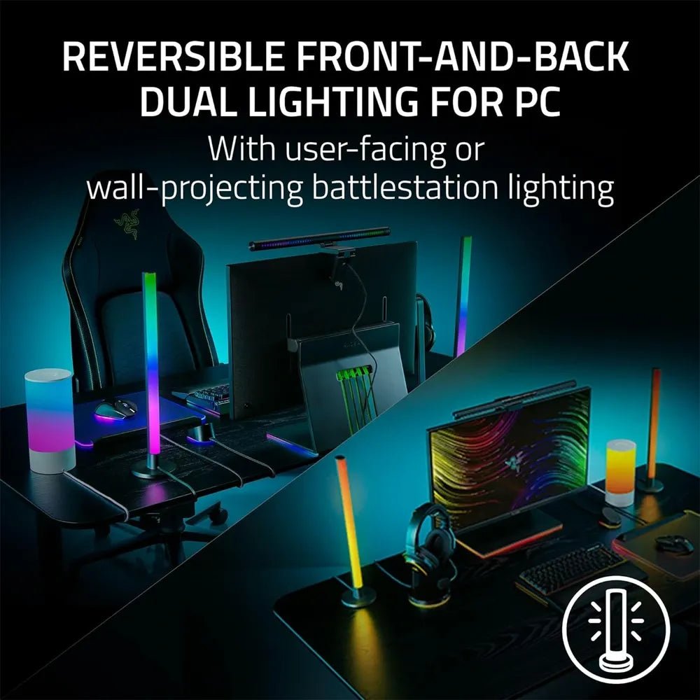 Razer Aether Standing Light Bars – Dual - Sided Chroma RGB Smart Lighting for Gaming SetupIT CareGaming Lights