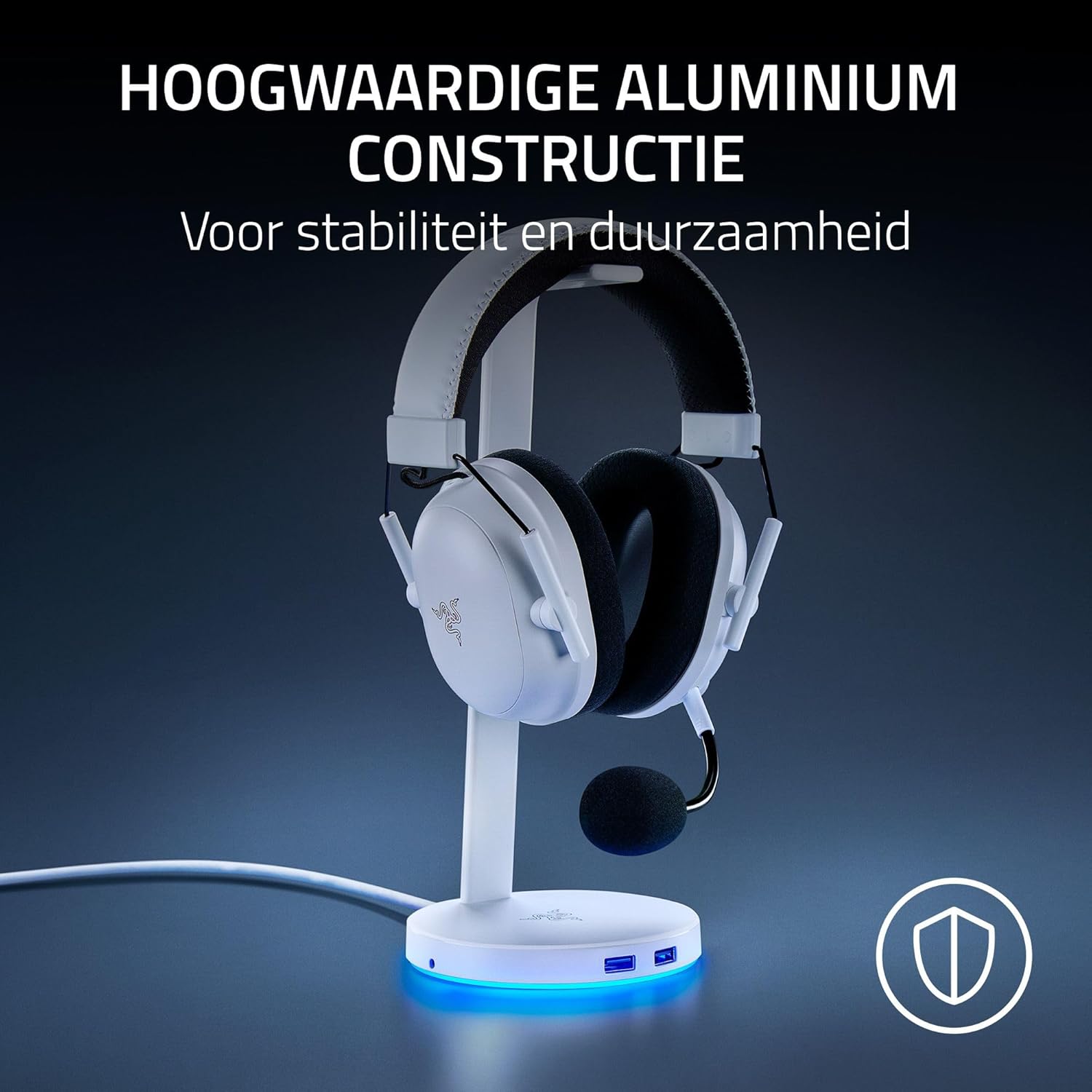 Razer Base Station V2 Headset Stand with USB Hub & Chroma RGB – Quartz EditionIT CareGaming Headset Stand