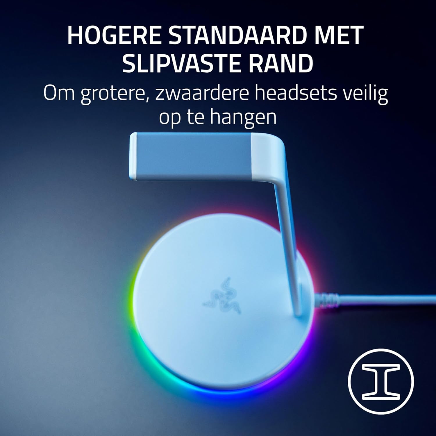 Razer Base Station V2 Headset Stand with USB Hub & Chroma RGB – Quartz EditionIT CareGaming Headset Stand