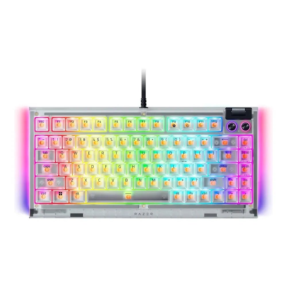 Razer BlackWidow V4 75% Wired Mechanical Gaming Keyboard – Hot - Swappable, 8KHz, Chroma RGB (Phantom White, US Layout)IT CareGaming Keyboard