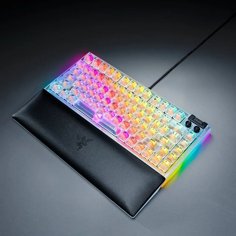 Razer BlackWidow V4 75% Wired Mechanical Gaming Keyboard – Hot - Swappable, 8KHz, Chroma RGB (Phantom White, US Layout)IT CareGaming Keyboard