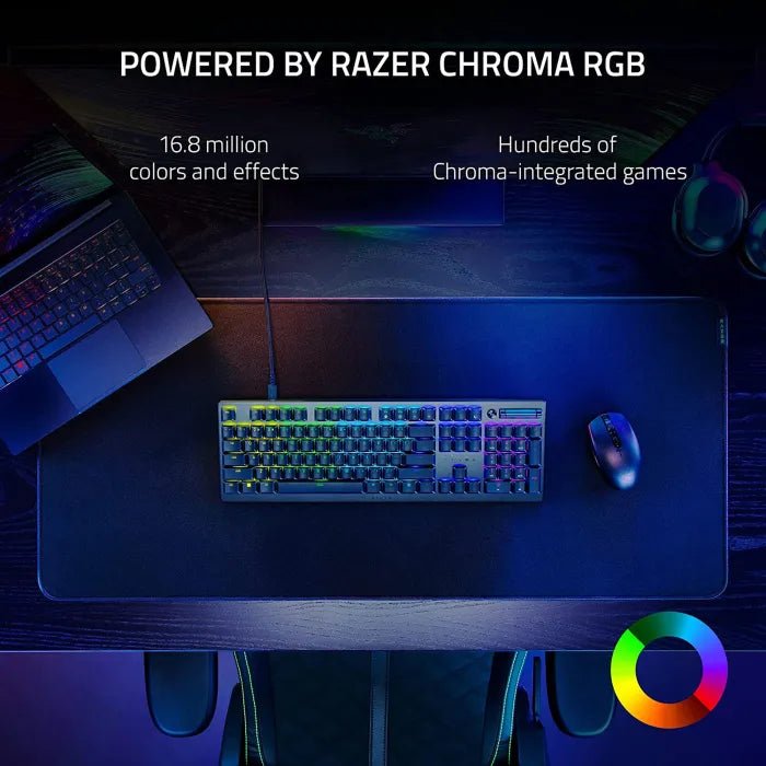 Razer DeathStalker V2 Wired Low-Profile Optical Gaming Keyboard Linear Red Switches Chroma RGB Black | IT Care Kuwait