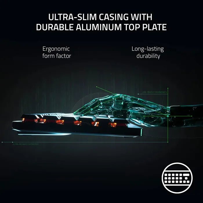 Razer DeathStalker V2 Wired Low-Profile Optical Gaming Keyboard Linear Red Switches Chroma RGB Black | IT Care Kuwait