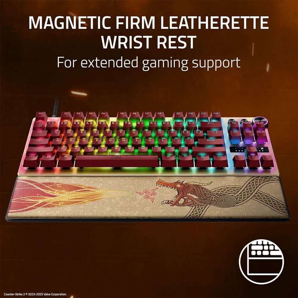 Razer Huntsman V3 Pro TKL CS2 Edition 8KHz Esports Gaming Keyboard Analog Optical RGB Gold | IT Care Kuwait