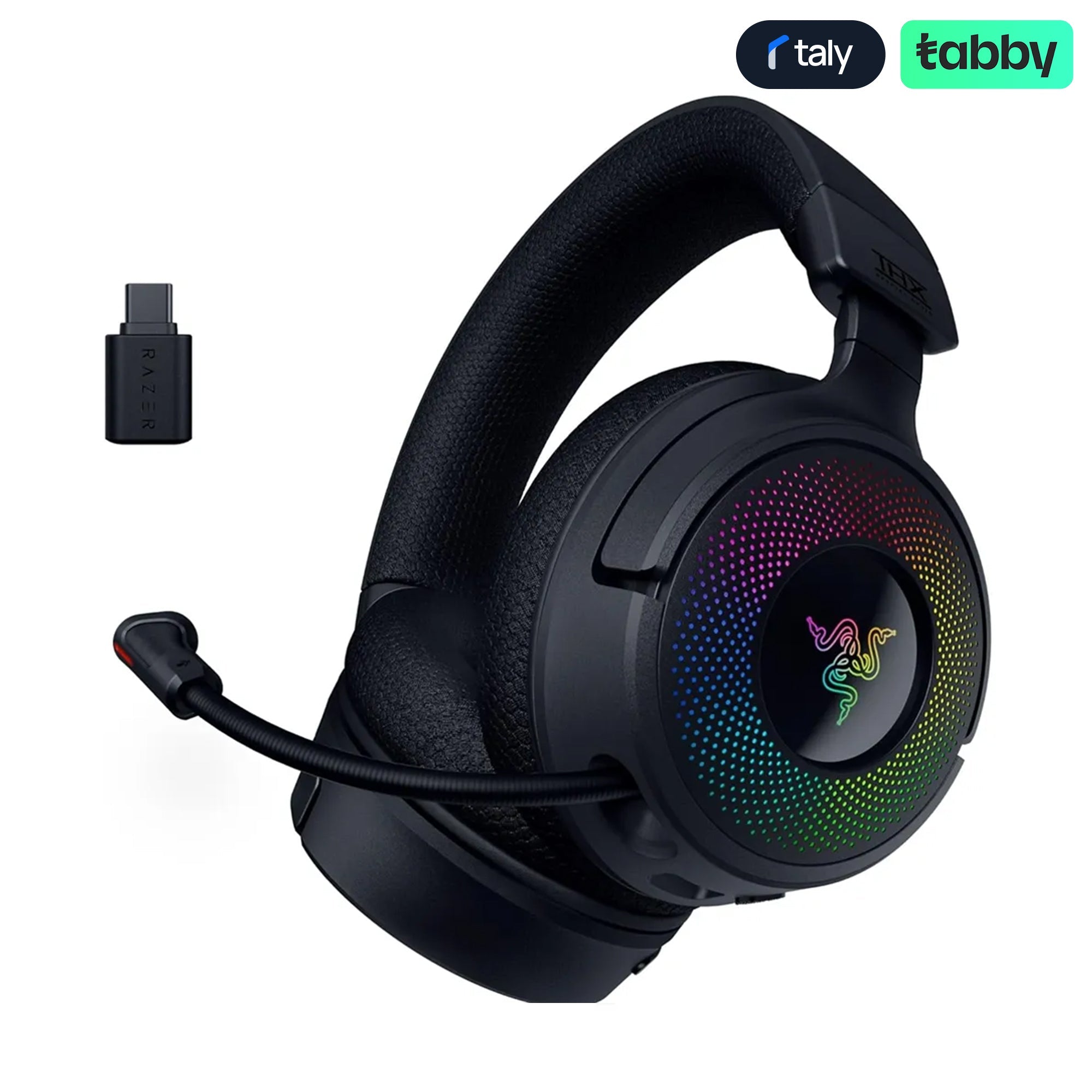 Razer Kraken V4 Wireless Gaming Headset TriForce Titanium 40mm THX RGB Black | IT Care Kuwait