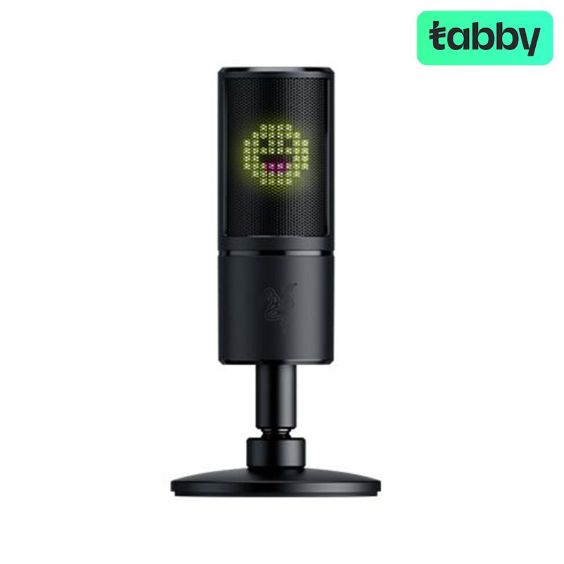 Razer Seiren Emote USB Streaming Microphone with 8-Bit LED Emoticon Display – Black | IT Care Kuwait