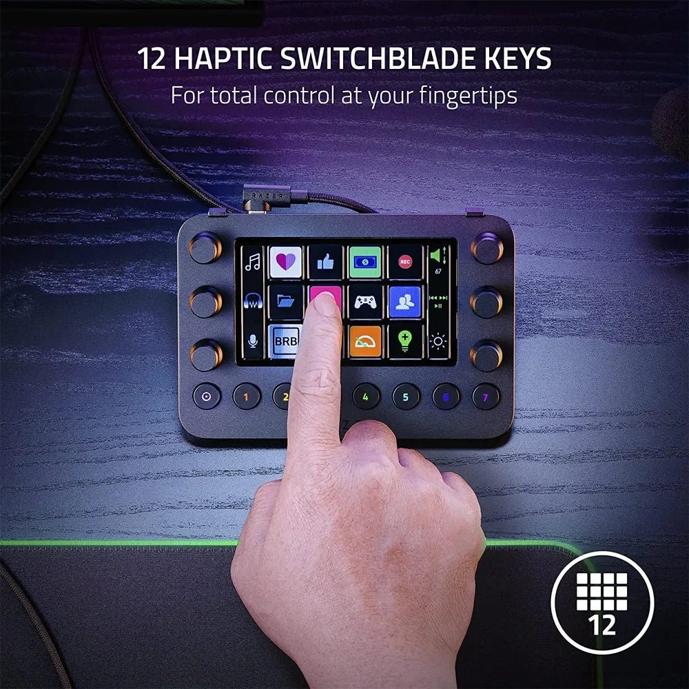 Razer Stream Controller All - in - One Streaming Control Deck with 12 LCD Keys & 6 Analog Dials – BlackIT CareStream Controller