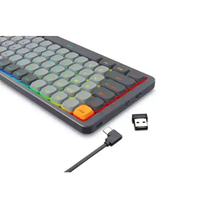 Redragon AZURE K652 75% Low - Profile Wireless Mechanical Keyboard – RGB | Dust - Proof Red Switch | Grey (English)IT CareGaming Keyboard