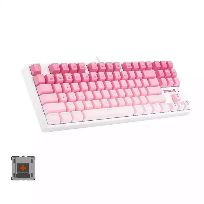 Redragon Cass K87 Wired RGB Mechanical Gaming Keyboard – Tenkeyless (87 Keys), Dust - Proof Brown Switches, White – English LayoutIT CareGaming Keyboard