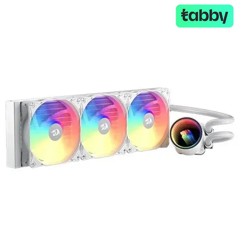 Redragon CCW-3013W ARGB Liquid CPU Cooler – 360mm Radiator, Triple 120mm PWM Fans, High-Performance AIO Cooling (White) | IT Care Kuwait