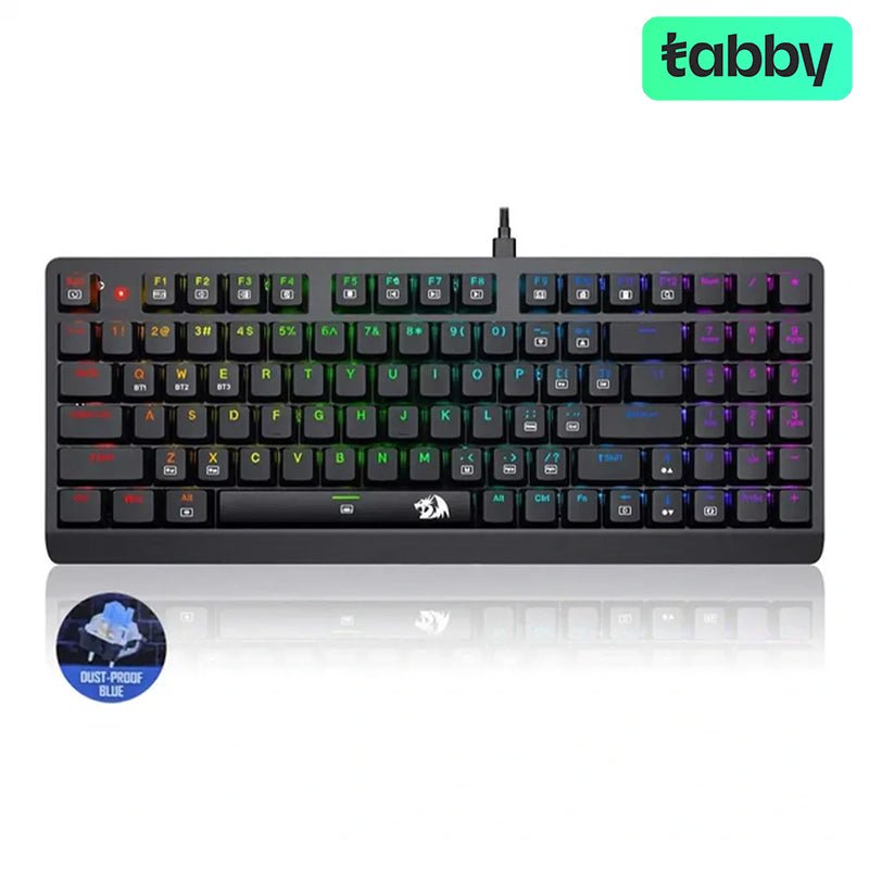 Redragon Dragon Warrior K603P-KBS Low-Profile Wireless Mechanical Gaming Keyboard – RGB | Dust-Proof Blue Switch | Full Metal Chassis (English) | IT Care Kuwait