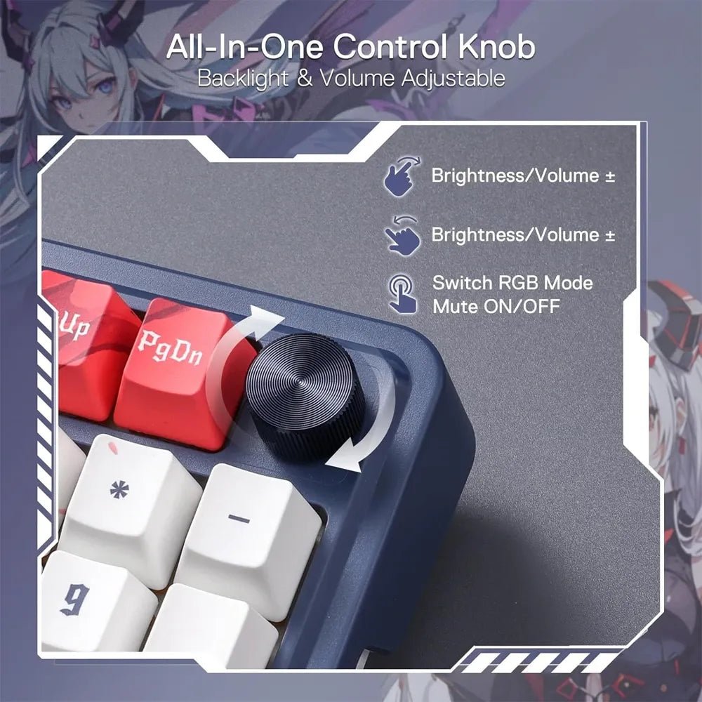 Redragon Eisa Pro 3 - Modes 98 Keys Gasket Hot - Swappable RGB Mechanical Gaming Keyboard With Linear Mechanical Switches - Blue/WhiteIT CareGaming Keyboard