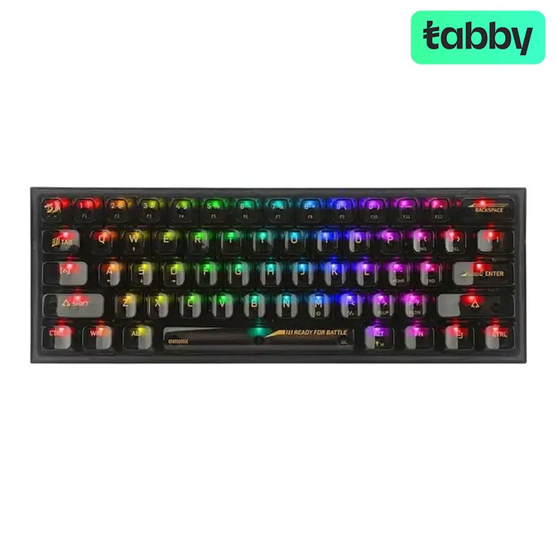 Redragon Fizz 60% Wired RGB Mechanical Gaming Keyboard – Full Transparent Black (Hot-Swappable) | IT Care Kuwait
