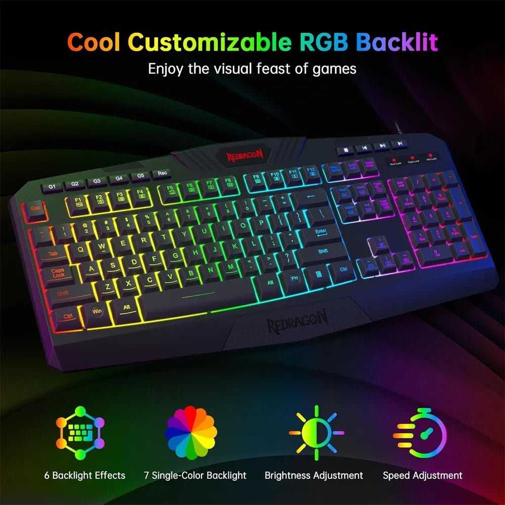 Redragon Gaming Essantials Keyboard/mouse/headset/mousepad 4in1 SetIT CareGaming Set