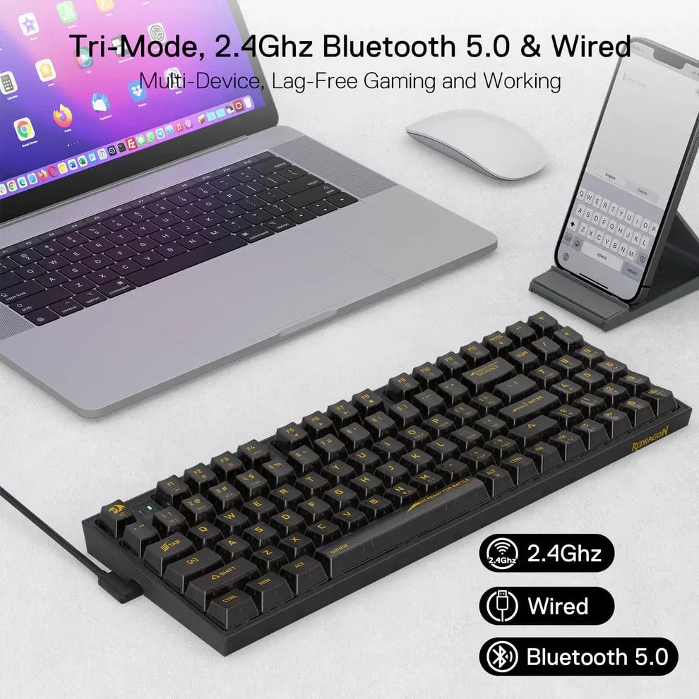 Redragon Irelia Pro 94 - Key Wireless Mechanical Gaming Keyboard – Hot - Swappable, Tri - Mode Connectivity, Custom Linear SwitchesIT CareGaming Keyboard