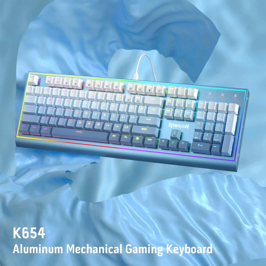 Redragon K654 Bluesiren RGB Wired Mechanical Gaming Keyboard – Hot - Swappable Red Switch/ Aluminum Frame (English)IT CareGaming Keyboard