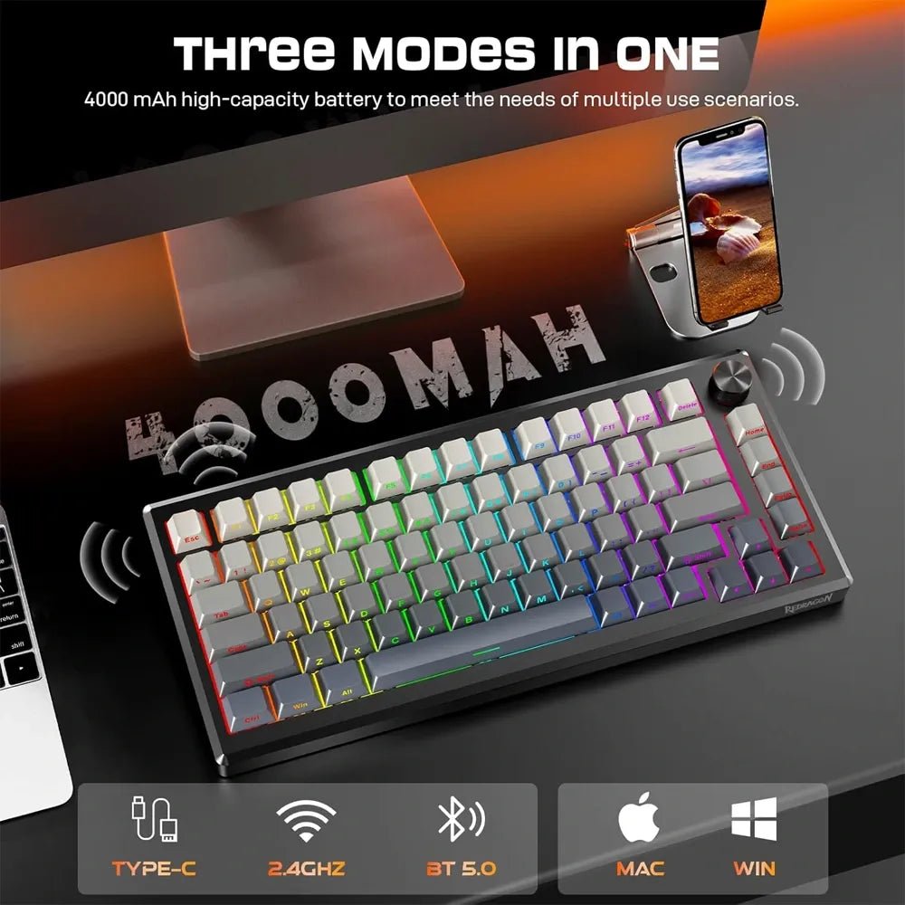 Redragon K732SP RGB Pro Mechanical Gaming Keyboard – Tri - Mode Wireless, Aluminum Alloy Body with Wukong SwitchesIT CareGaming Keyboard