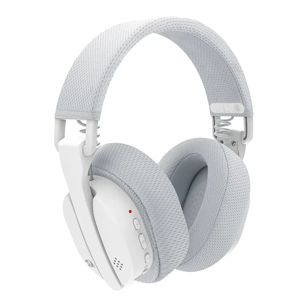 Redragon LUCE H888 Tri-Mode Wireless Gaming Headset – 7.1 Surround Sound, Dual Microphone, 25H Battery (White)