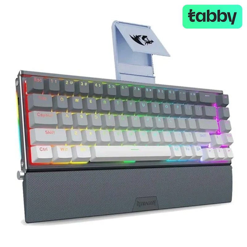 Redragon SHACO K641 Pro Wireless Mechanical Gaming Keyboard – Red Switch | Grey-White (English) | IT Care Kuwait