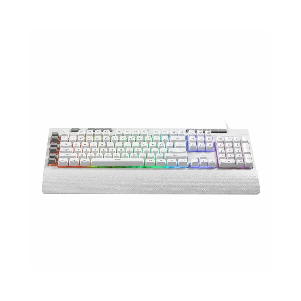 Redragon Shiva K512 RGB Wired Gaming Keyboard – White Edition with Macro Keys & Wrist RestIT CareGaming Keyboard