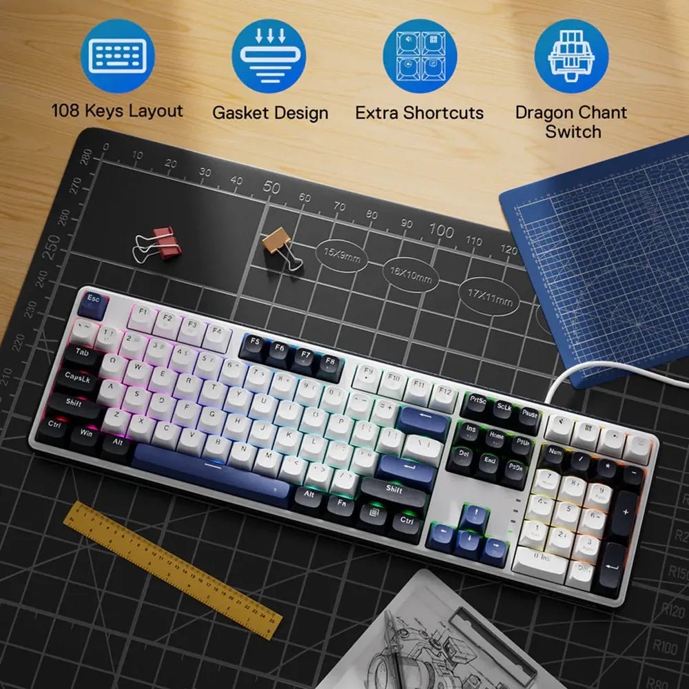 Redragon Wyvern K689 Wired Full - Size Gasket Mechanical Gaming Keyboard with Hot - Swappable Dragon Chant Linear Switches, PBT Keycaps & RGB BacklightingIT CareGaming Keyboard