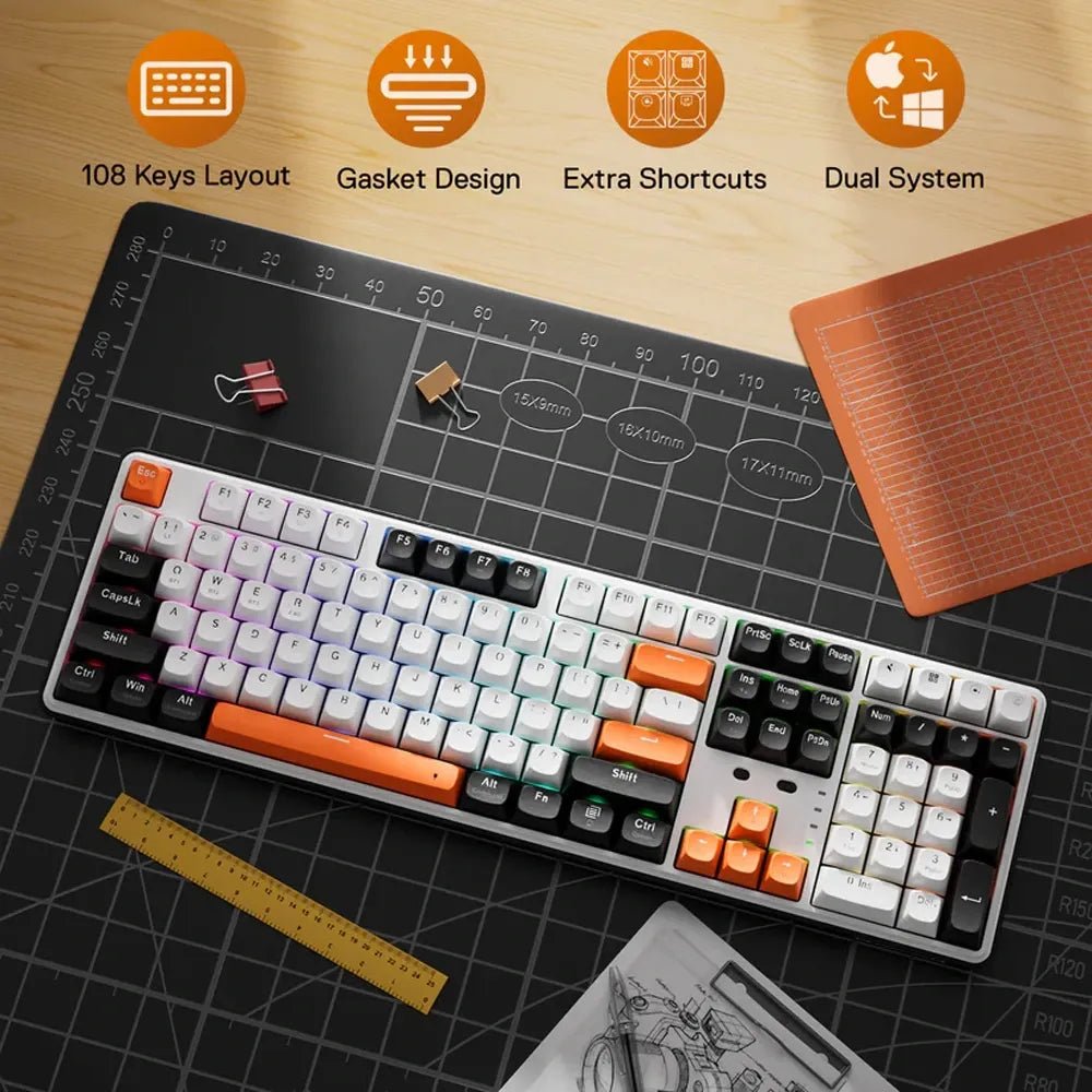Redragon Wyvren Pro K689 Tri - Mode Wireless Mechanical Gaming Keyboard – Full Size, Gasket Mounted, Hot - Swappable, Mint Mambo Linear SwitchesIT CareGaming Keyboard