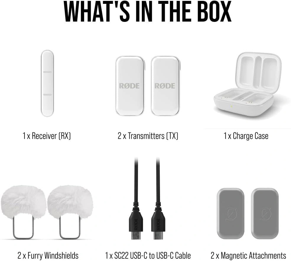 RODE WIMICROCW ULTRA COMPACT WIRELESS MIC FOR USB - C (WHITE)IT CareMicrophones