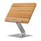 Rotatable 360 Adjustable Book Tablet Laptop Stand Wood Brown Aluminum | IT Care Kuwait