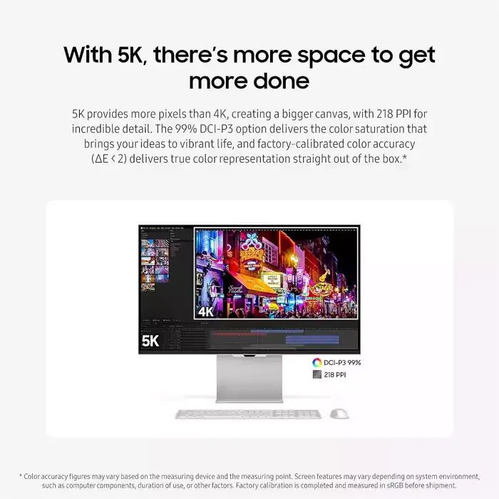 Samsung Viewfinity S9 Series 27 - inch 5k Hi - res 5ms 60hz Flat Monitor - Light GrayIT CareMonitor