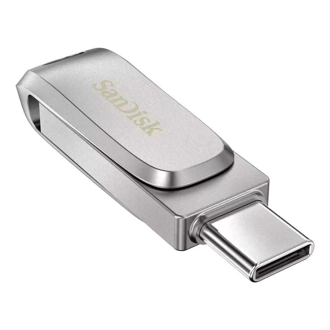 محرك الأقراص المحمول SanDisk Ultra Dual Drive Luxe - 1 تيرابايت / 150 ميجابايت / ثانية / USB 3.1 Gen 1 / Type-C / فضي 