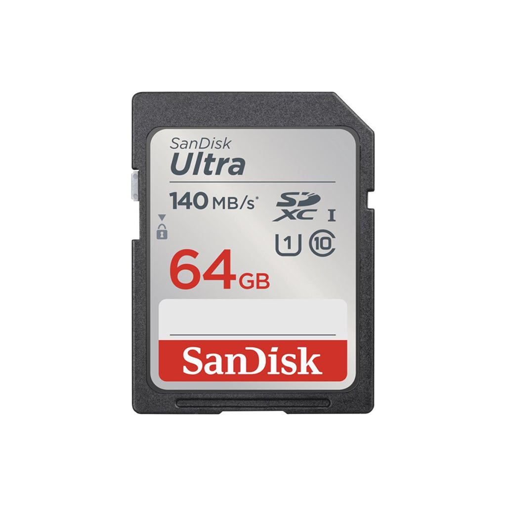 بطاقة ذاكرة سانديسك الترا SDXC UHS-I / فئة 10 سعة 64 جيجابايت، سرعة تصل إلى 140 ميجابايت/ثانية