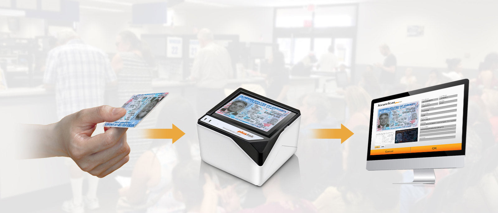 Plustek SecureScan X-Cube Compact ID Card Scanner with MRZ Data Extraction | IT Care Kuwait