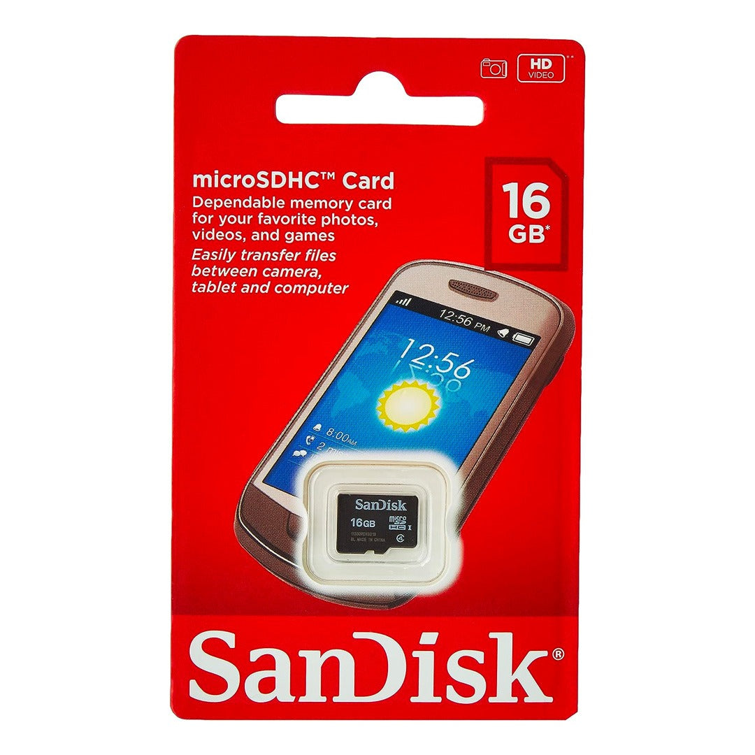 SanDisk Micro SDHC Memory Card – 16GB/ Memory Card – SDSDQM-016G-B35
