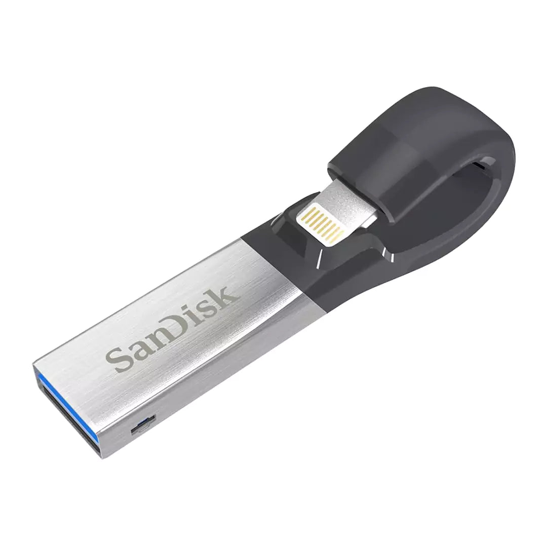 SanDisk iXpand Flash Drive - 128GB / Up to 150 MB/s / USB 3.0 / Black and Silver