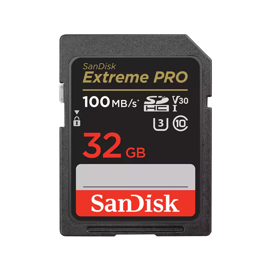 بطاقة SanDisk Extreme PRO SDHC وSDXC UHS-I - سعة 32 جيجابايت / حتى 100 ميجابايت/ثانية - بطاقة ذاكرة